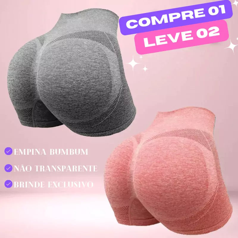 Compre 01 Leve 02 - Short Efeito Empina Bumbum + BRINDE GRÁTIS