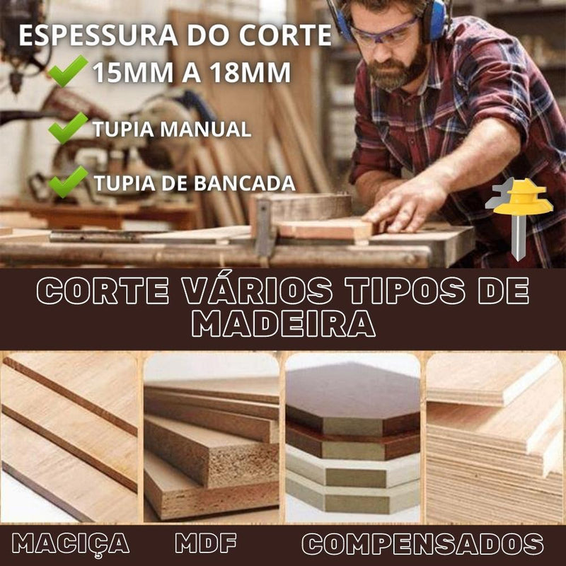 Fresa Corte 45° Meia Esquadria 15mm a 18mm