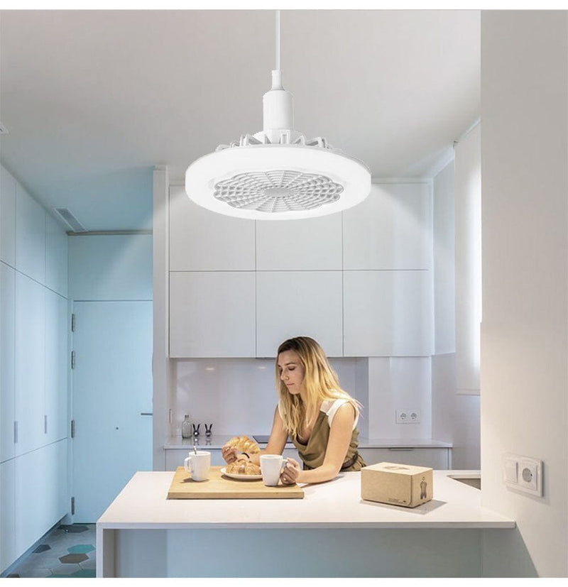 Luminária LED com Ventilador + Brinde